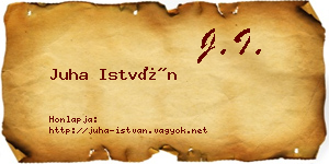 Juha István névjegykártya